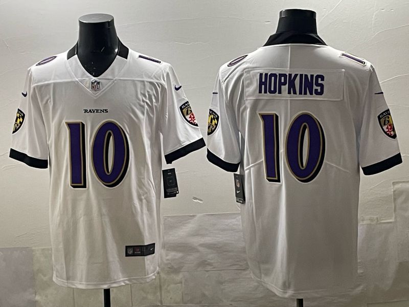 Men 2025 Nike Baltimore Ravens #10 Hopkins White Limited NFL Jersey style 01->baltimore ravens->NFL Jersey